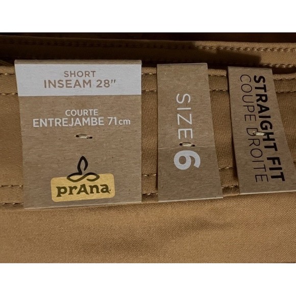 Prana Halle Straight Fit Earthbound Brown COUPE DROITE Short Inseam 28" Sz 6 NWT - Picture 4 of 4